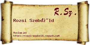 Rozsi Szebáld névjegykártya